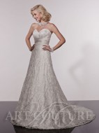 Sarah lace wedding dress front - with underskirt